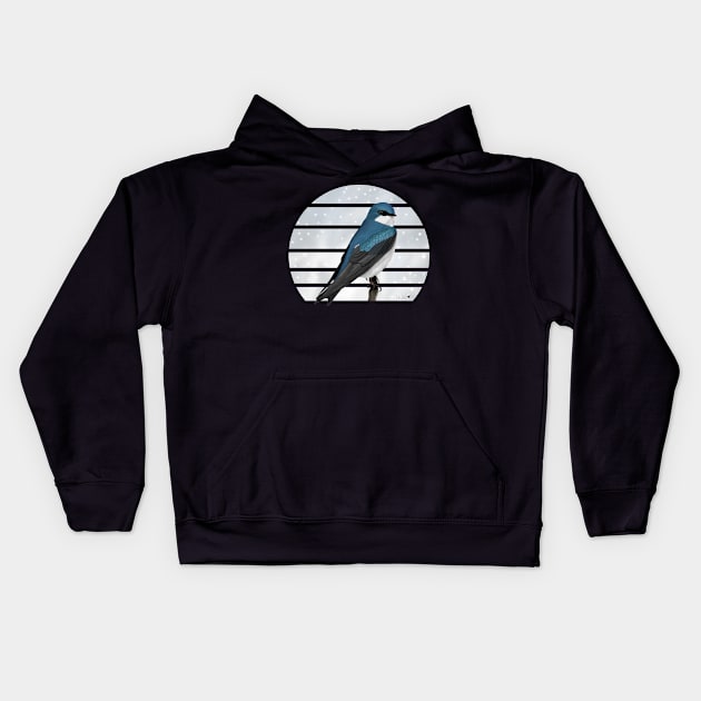 Tree Swallow Bird Illustration Kids Hoodie by jzbirds